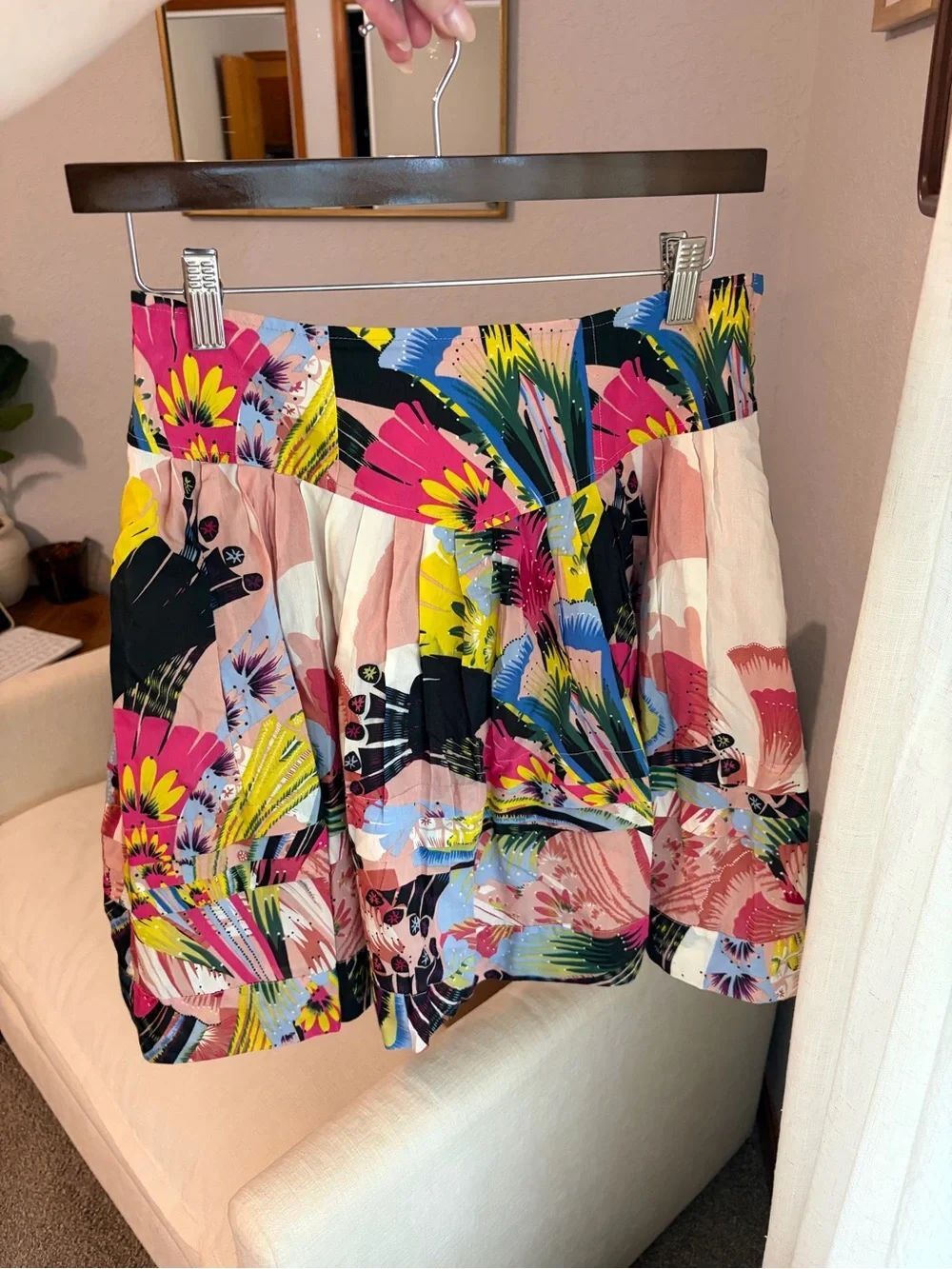 LEIFSDOTTIR by Anthropologie Bright Tropical Print Mini Skirt